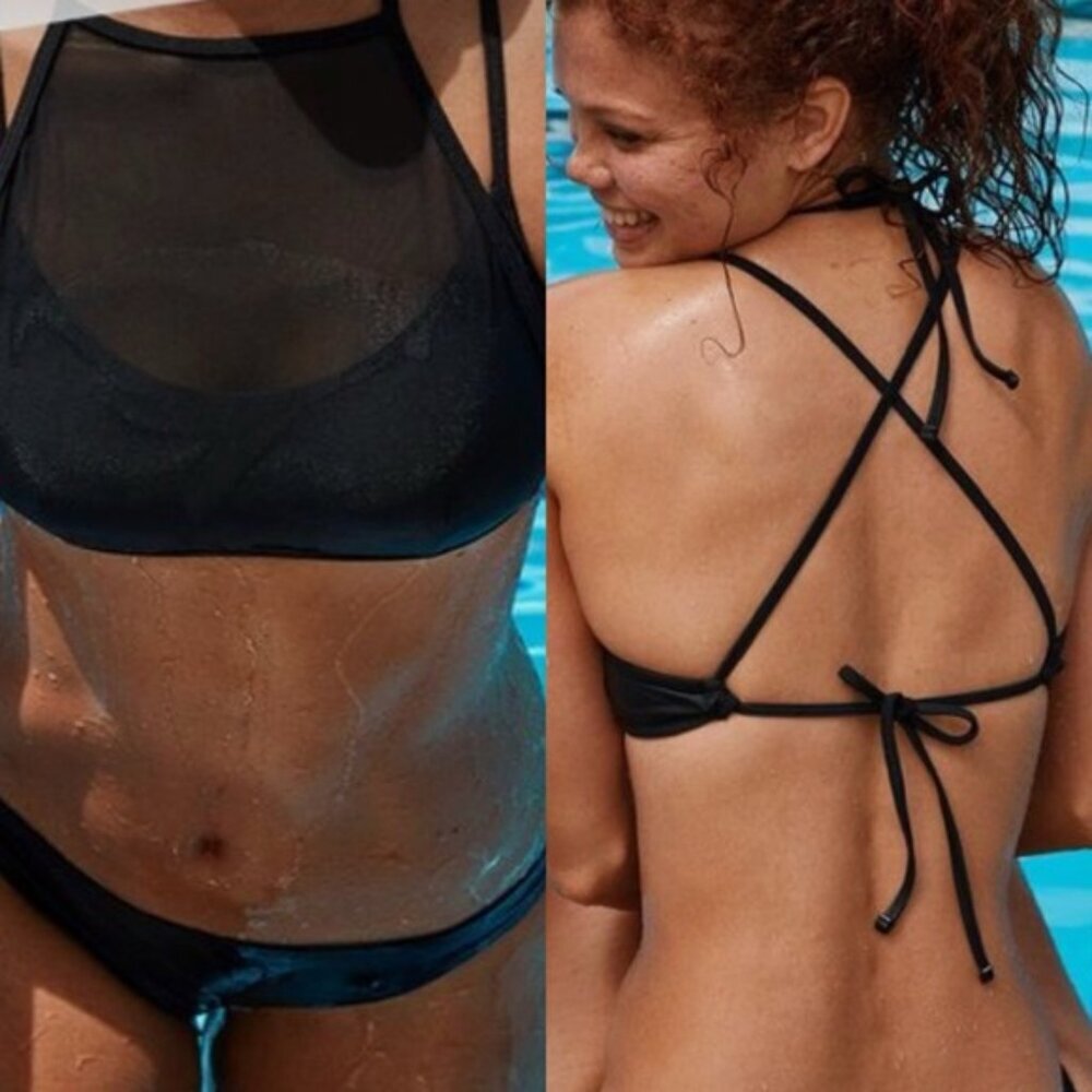 Black Halter Bikini Set